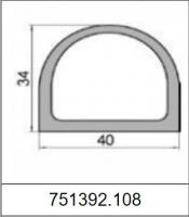 Профиль D-образный силиконовый 751392.108